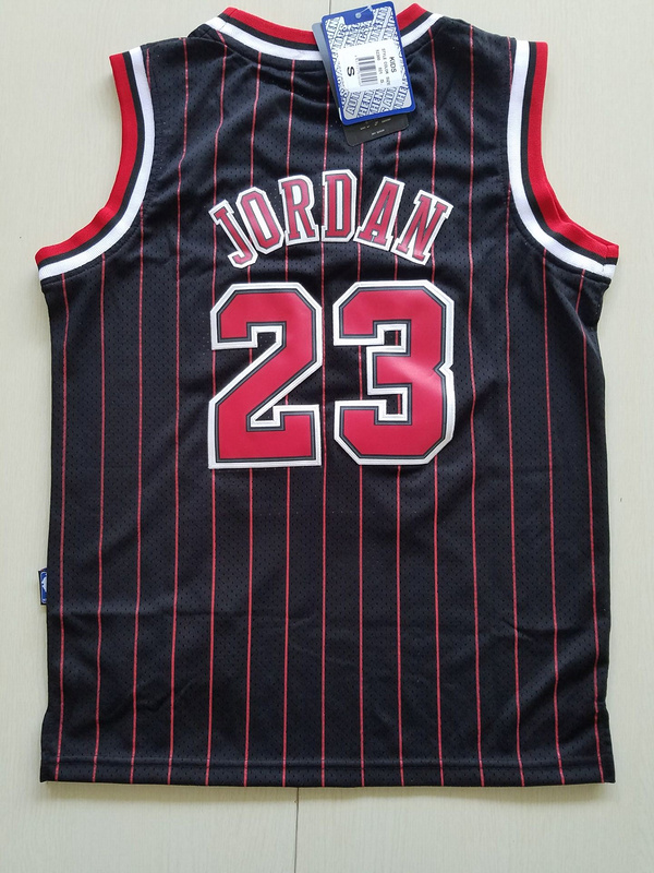 2017 chicago bulls #23 jordan black strip red number kids jersey->seattle seahawks->NFL Jersey